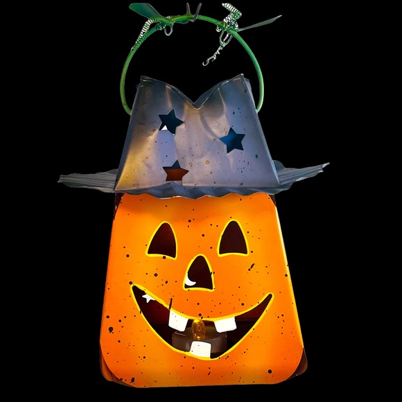 Metal Halloween Hanging Tea light Jack O’ Lantern - Picture 2 of 12